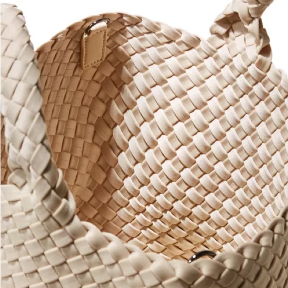 Naghedi Cream Woven Tote Bag - Size Small - Picture 4 of 11